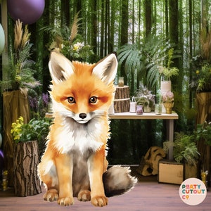 BIG CUTOUT Woodland Fox Decoration Cute Animal Fox Prop Watercolour Forest Fox Cutout Stand Up Cutout Baby Shower Party Ideas Decor DIGITAL