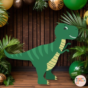BIG CUTOUT Dinosaur Cut Out Decoration Green Dinosaur Prop Tyrannosaurus Rex Dinosaur Stand Up Cutout Party Decor Life Size Cutout