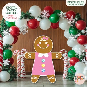 BIG CUTOUT Gingerbread Girl Cutout Christmas Prop Christmas Decorations Christmas Gingerbread Lady Cutout Christmas Decor Life Size Cutout