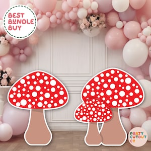 BIG CUTOUT, Spotty Red Mushroom, Fairy Party, Fairy Prop, Mushroom Prop, Whimsical Fairy Party, Faerie, Fairyland Party, Fairy Standee, Prop