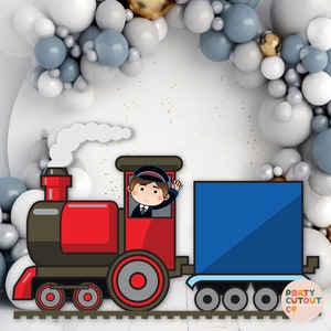 BIG CUTOUT Red Train Decoration Train Props Train Stand Up Cutout Props Choo Choo Train Prop Party Decor Party Sign Life Size Cutout