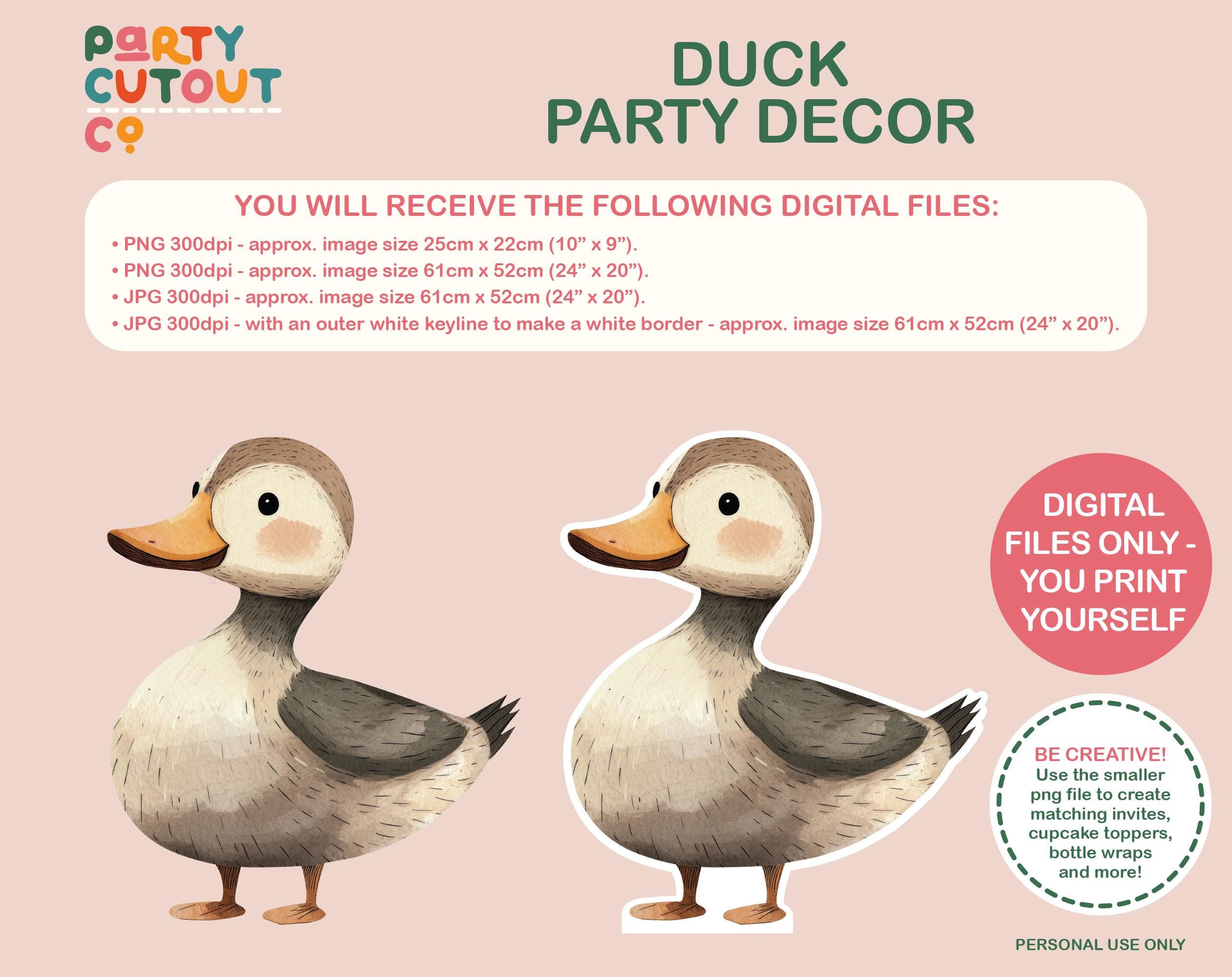 BIG CUTOUT Cute Duck Cutout Duck Party Woodland Party Duck Decoration ...