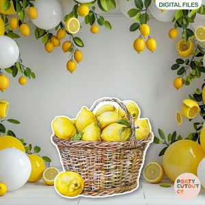 BIG CUTOUT Lemon Basket Lemon Party Lemon Market Fruit Birthday Party Decor Cutout Lemon Life Size Cutout Standee Lemon Baby Shower Ideas