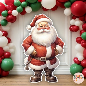 BIG CUTOUT Santa Cutout Santa Decorations Christmas Decorations Santa Prop Santa Stand Up Christmas Decor Life Size Cutout Standee