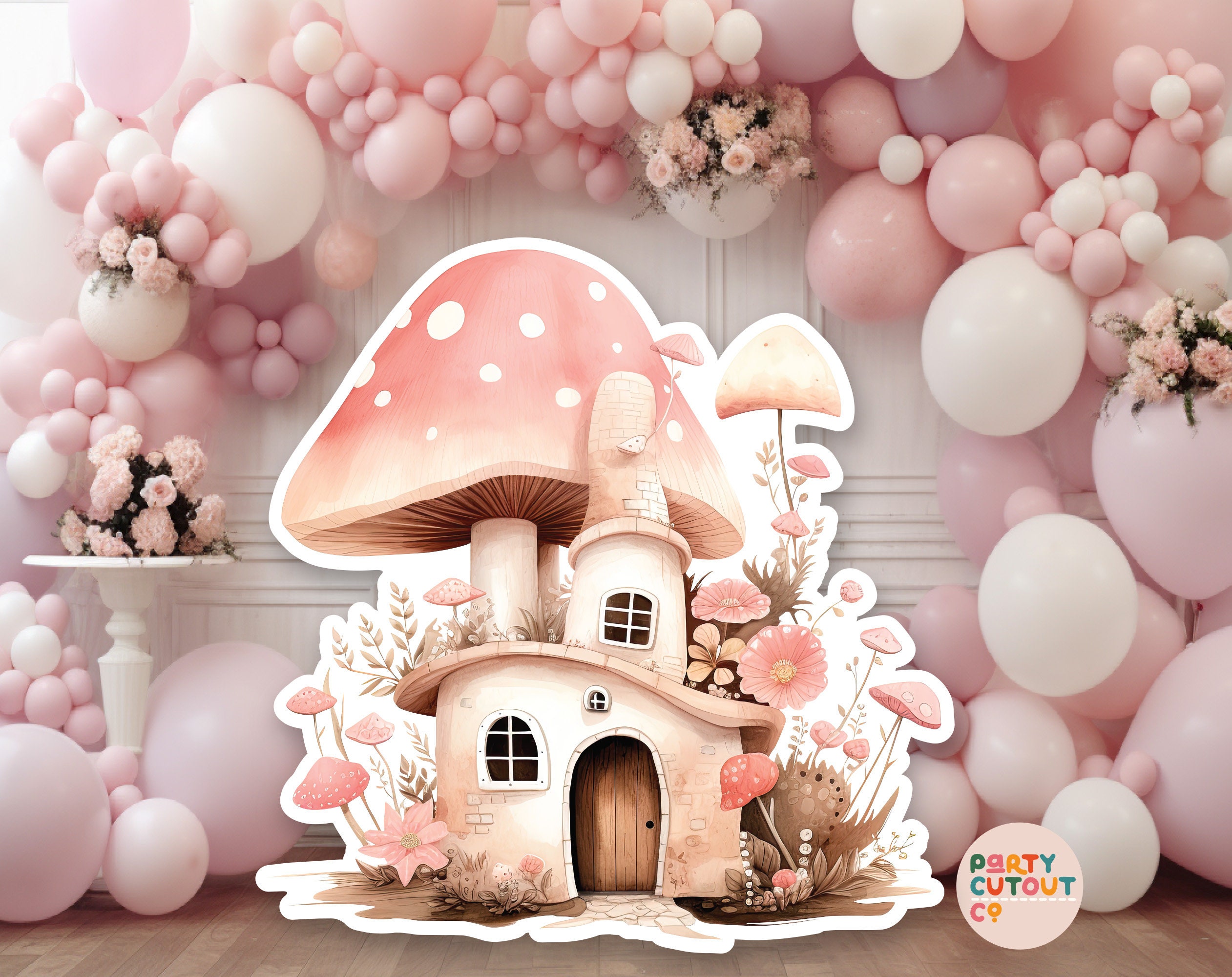 Building Mushroom Fairy House - Laser Cut Out Unfinished Wood Craft Shape BLD88 Building Mushroom Fairy House - Laser Cut Out Unfinished Wood Craft Shape BLD88