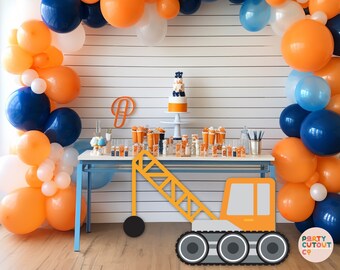 Beistle Construction Road Crew Cutout Paper Set – 6pc – Party Wall Decoration Orange