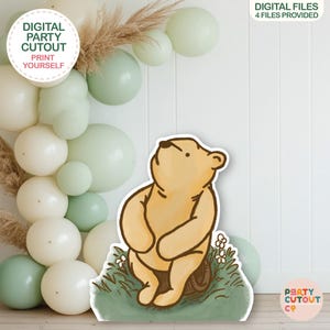 BIG CUTOUT Classic Winnie-The-Pooh Cutout Winnie Prop Classic Winnie-The-Pooh Baby Shower Prop Life Size Cutout Digital Download Bear Prop