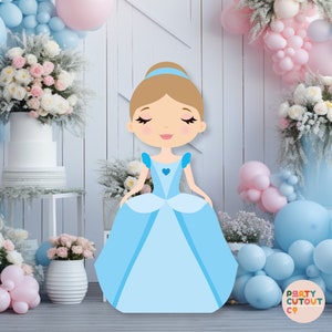 BIG CUTOUT Princess Cutout Cute Princess Prop Blue Princess Decoration Princess Party Princess Stand Up Party Decor Life Size Cutout
