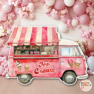 BIG CUTOUT Ice cream Party Icecream Van Icecream Birthday Party Decor Ice Cream Truck Cutout Summer Party Life Size Cutout DIGITAL