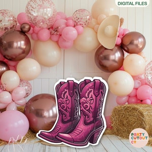 BIG CUTOUT Cowgirl Party Pink Cowgirl Boots Decor Western Themed Big Decor Cowgirl Party Props Cowgirl Rodeo Life Size Cutout Baby Shower