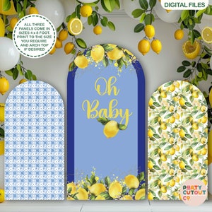 BIG BACKDROPS Lemon Baby Shower Lemon Market Fruit Baby Shower Decor Lemonade Stand Cutout Life Size Cutout Lemon Standee Oh Baby Theme Idea