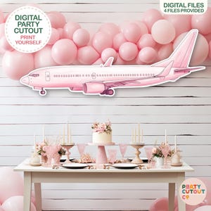 BIG CUTOUT Pink Plane Cut Out Aircraft Props Plane Party Cutout Travel Theme Baby Shower Oh My Time Flies Aeroplane Adventure Awaits Cutout
