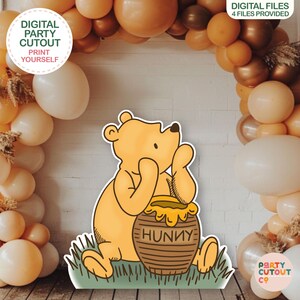 BIG CUTOUT Classic Winnie-The-Pooh Cutout Winnie Prop Classic Winnie-The-Pooh Baby Shower Prop Life Size Cutout Digital Download Birthday