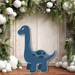 BIG CUTOUT Blue Dinosaur Cut Out Dinosaur Prop Brachiosaurus Blue Dinosaur Stand Up Cutout 1st Birthday Party Life Size Cutout Standee