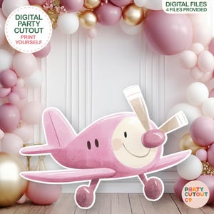 BIG CUTOUT Pink Plane Cut Out Aircraft Props Travel Theme Baby Shower Oh My Time Flies Aeroplane Adventure Awaits Cutout Cute Plane Cutout