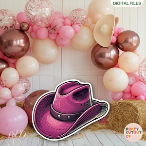 BIG CUTOUT Cowgirl Party Pink Cowgirl Hat Decor Western Themed Big Decor Cowgirl Party Props Rodeo Hat Life Size Cutout Cowgirl Baby Shower