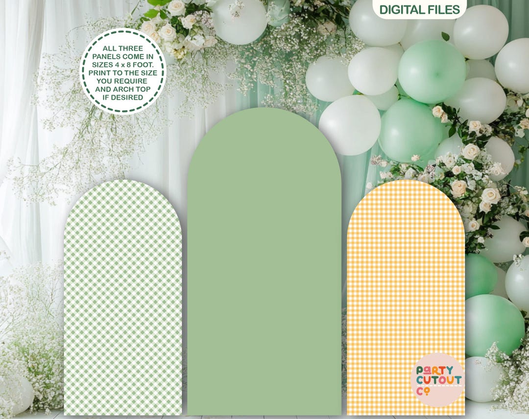 BIG BACKDROP Gingham Wall Prop Green Backboard Gingham Photo Backdrop ...