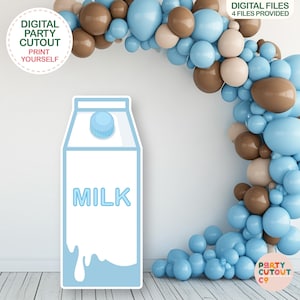 BIG CUTOUT Milk Carton Cutout Milk Decoration Milk and Cookies Birthday Ideas Baby Shower Ideas Sweet Treats Party Milk and Cookie Party