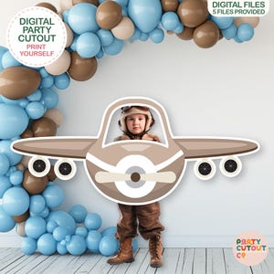 BIG CUTOUT Brown Plane Party Photo Prop Airplane Photo Prop Cutout Props Birthday Party Plane Photo Prop Brown Travel Party Life Size Cutout