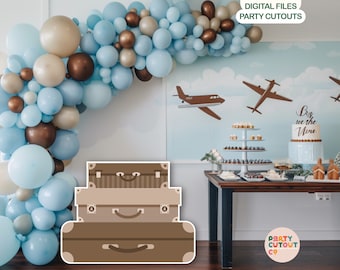 BIG CUTOUT Brown Suitcase Cutout Travel Party Plane Party Ideas Farewell Party Plane Party Luggage Cutout Life Size Cutout Travel Party Idea