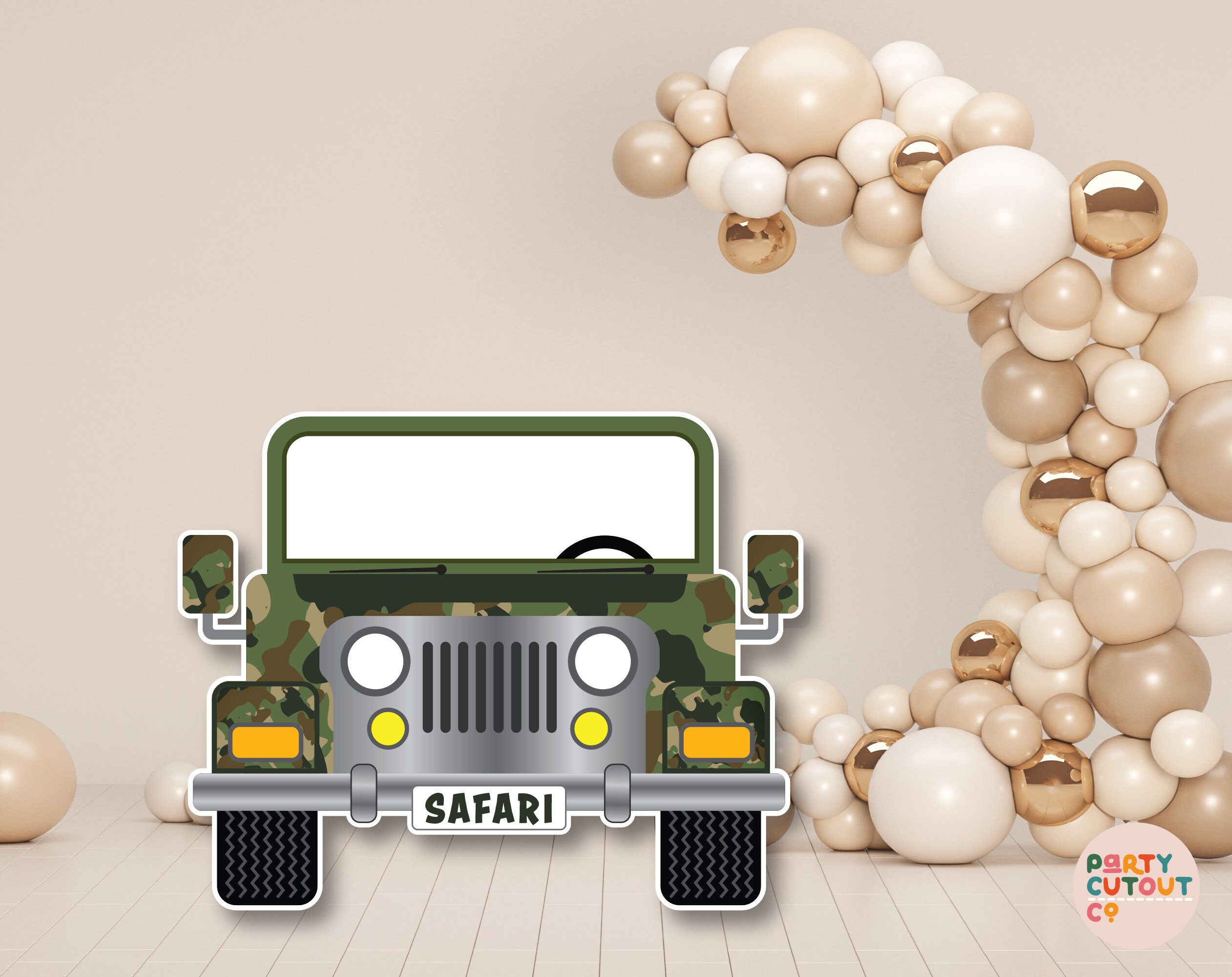 BIG CUTOUT Camouflage Safari Car Army Green Truck African Safari Theme ...