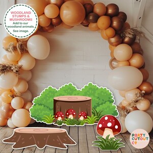 BIG CUTOUT Woodland Party Woodland Baby Shower Camping Party Woodland Animals Forest Animals Life Size Cut Out Woodland Scenery Tree Stump