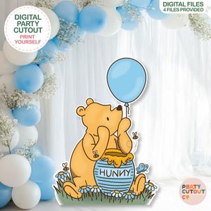 BIG CUTOUT Blue Classic Winnie-The-Pooh Cutout Winnie Prop Classic Winnie-The-Pooh Boy Baby Shower Prop Life Size Cutout Digital Download