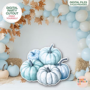 BIG CUTOUT Blue Pumpkin Prop Cutout Fall Decorations Baby Shower Little Pumpkin Cutout Fall Pumpkin Party Festival Decor Life Size Cutout