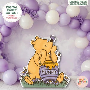 BIG CUTOUT Purple Classic Winnie-The-Pooh Cutout Winnie Prop Classic Winnie-The-Pooh Girl Baby Shower Prop Life Size Cutout Digital Download