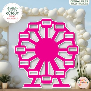 BIG CUTOUT Pink Ferris Wheel Party Prop Ferris Wheel Cutout Festival Party Coachella Party Idea Sweet 16 Circus Life Size Cutout Baby Shower