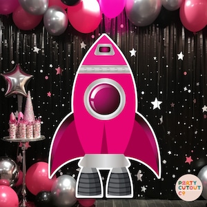 BIG CUTOUT Rocket Birthday Party Space Decorations Photo Pink Rocket Party Astronaut Birthday Outer Space Cutout Rocket Party Ideas Space