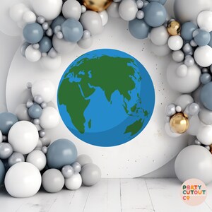 Grande bannière voyage fête monde planète terre carte découpe monde vols vol fête avion fête pays affiche découpe taille réelle