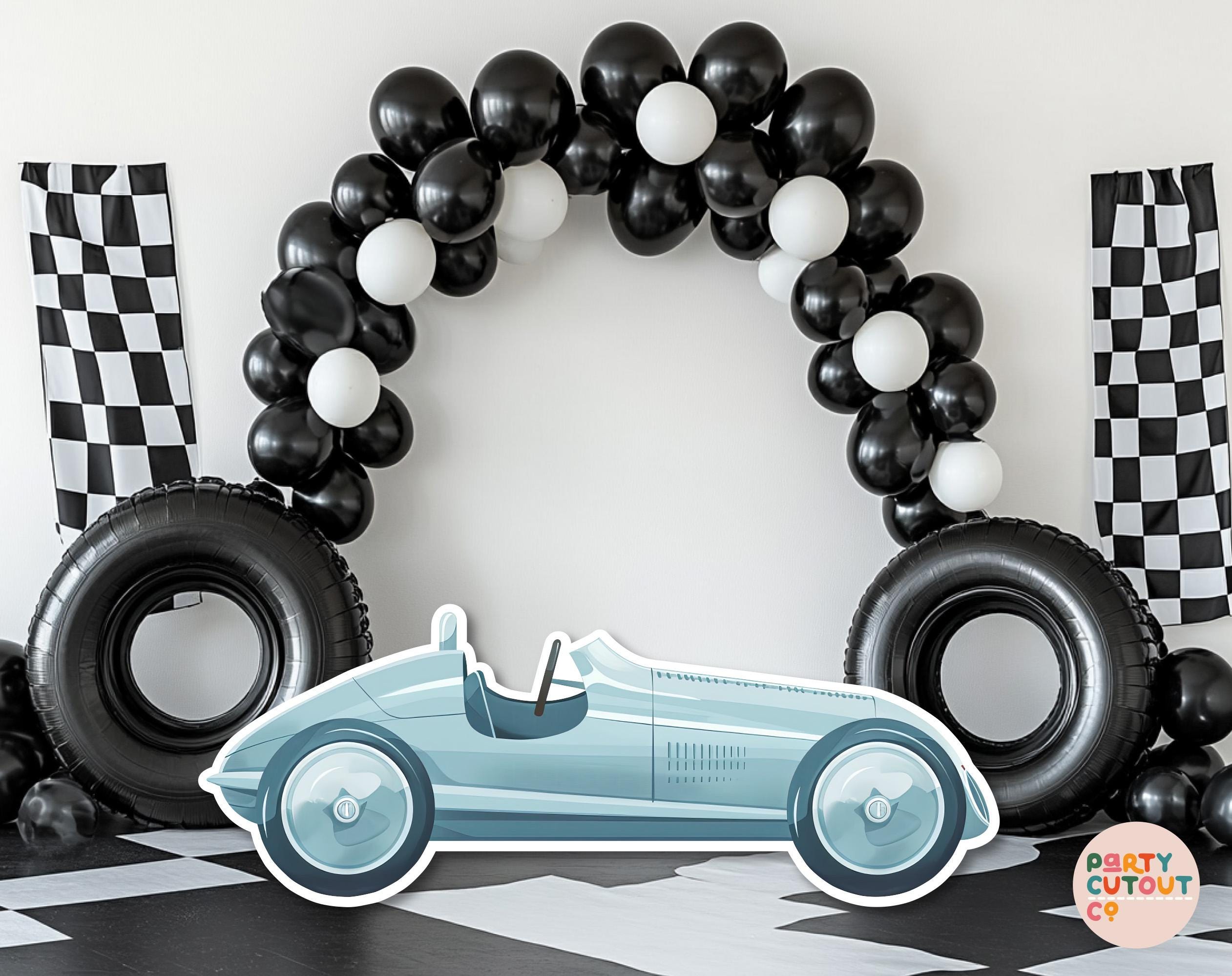 Car Racing Boy Standee Graphics BIG CUTOUT Vintage Race Car Cutout Race Car Party Boys First Birthday ...