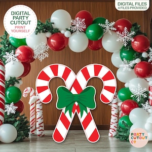 BIG CUTOUT Christmas Candy Cane Cutout Christmas Decorations Peppermint Candy Cane Decor Christmas Props Life Size Cutout Candy Yard Sign