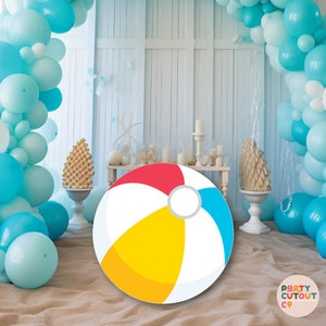 BIG CUTOUT Beach Ball Cutout Beach Party Pool Birthday Party Tropical Party Beach Ball Life Size Cutout Summer Beach Ball Prop Pool Party