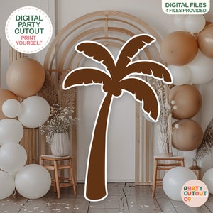 BIG CUTOUT Brown Palm Tree Beach Party Hippie Birthday Party 70s Party Pool Party Palm Tree Birthday Party Life Size Cutout Standee Palm