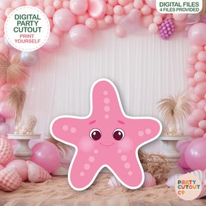 BIG CUTOUT Under the Sea Party Pink Starfish Cutout Ocean Decoration Coral Starfish Under the Ocean Party Decor Life Size Cutout Standee