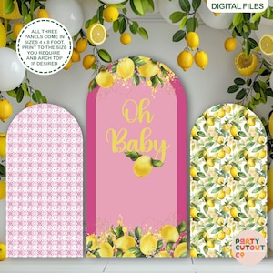 BIG BACKDROPS Lemon Baby Shower Lemon Market Fruit Baby Shower Decor Lemonade Stand Cutout Life Size Cutout Lemon Standee Oh Baby Theme Idea