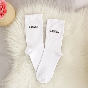 Personalized Colorful Name Socks, Custom Embroidered Socks, Premium Socks Womens, Cotton Socks, Cool Socks, Customizable Socks, Cozy Sock image 8