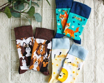 Custom Embroidery Pet Socks, Personalized Name Socks, Colorful Socks Womens, Socks Men, Cute Socks, Cat Socks, Dog Lover Socks, Funny Socks