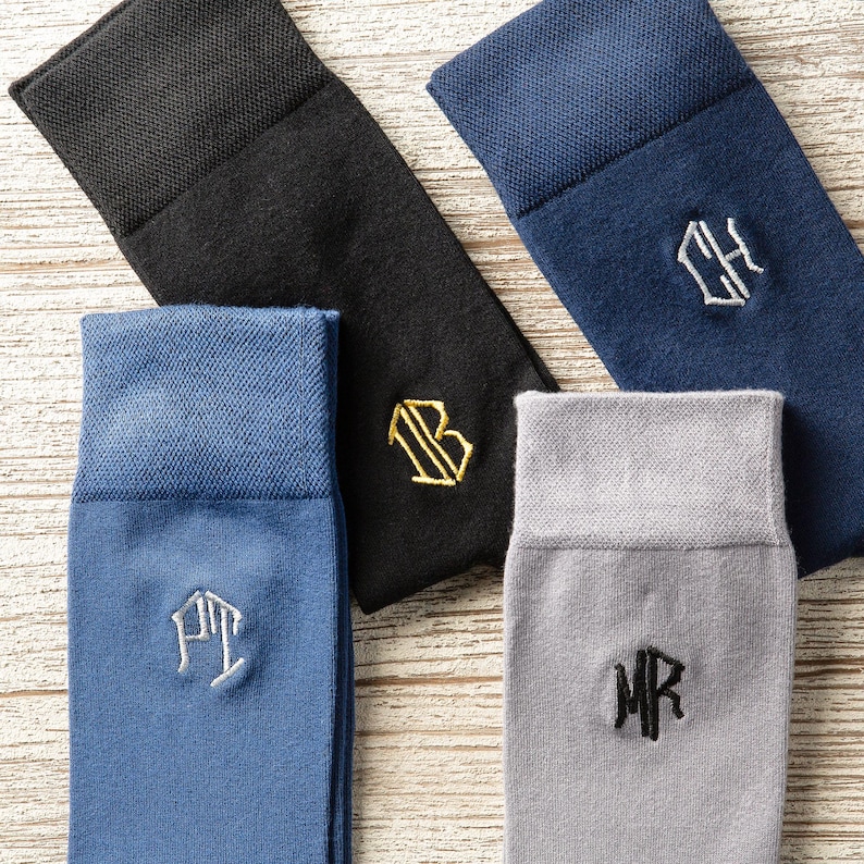 Custom Embroidered Bamboo Groomsmen Socks, Monogrammed Socks, Personalized  Wedding Proposal
