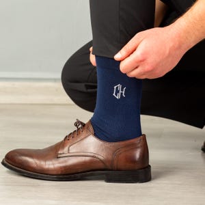 Embroidered Groomsmen Bamboo Socks , Custom Groomsman Name Socks, Personalized Groomsmen Proposal Gifts, Custom Dress Socks, Monogram Socks