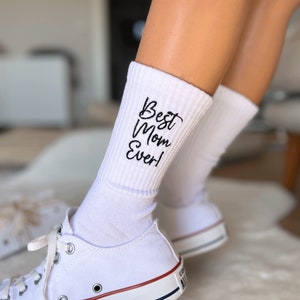 Custom Mother's Day Gifts Socks, Personalized Socks, Embroidered Crew Socks, Women's White Socks, Men's Dress Socks, Custom Name Socks