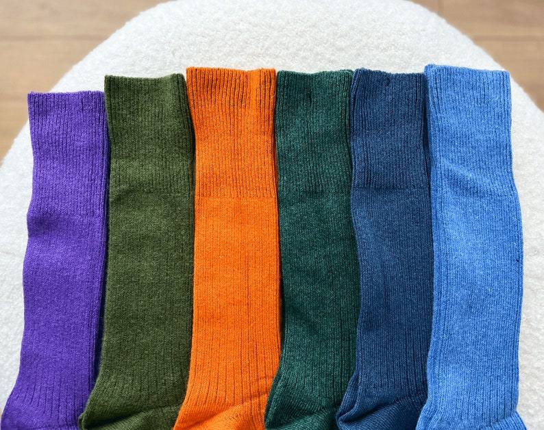 Sheep Wool Socks, Premium Thigh High Socks Wool, Colorful Socks, Diabetic Wool Socks, Cozy Socks, Casual Socks, Soft Socks, Girlfriend Socks image 5