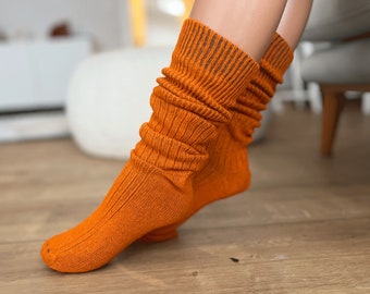 Sheep Wool Socks, Premium Thigh High Socks Wool, Colorful Socks, Diabetic Wool Socks, Cozy Socks, Casual Socks, Soft Socks, Girlfriend Socks