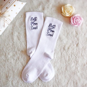 Custom Mother's Day Gifts Socks, Personalized Socks, Embroidered Crew Socks, Women's White Socks, Men's Dress Socks, Custom Name Socks