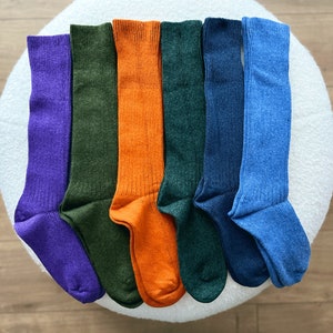 Sheep Wool Socks, Premium Thigh High Socks Wool, Colorful Socks, Diabetic Wool Socks, Cozy Socks, Casual Socks, Soft Socks, Girlfriend Socks image 2