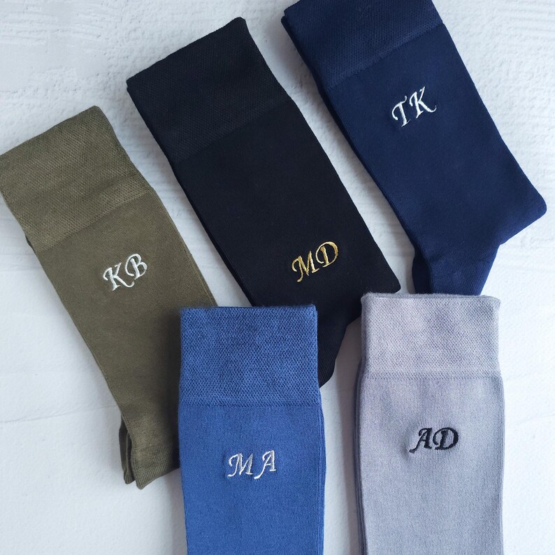 Custom Embroidered Bamboo Groomsmen Socks, Monogrammed Socks, Personalized  Wedding Proposal