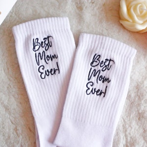Custom Mother's Day Gifts Socks, Personalized Socks, Embroidered Crew Socks, Women's White Socks, Men's Dress Socks, Custom Name Socks