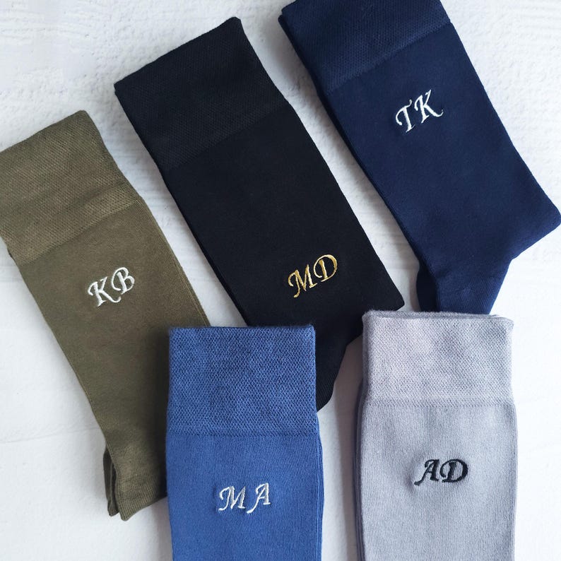 Custom Embroidered Bamboo Groomsmen Socks, Monogrammed Socks, Personalized  Wedding Proposal